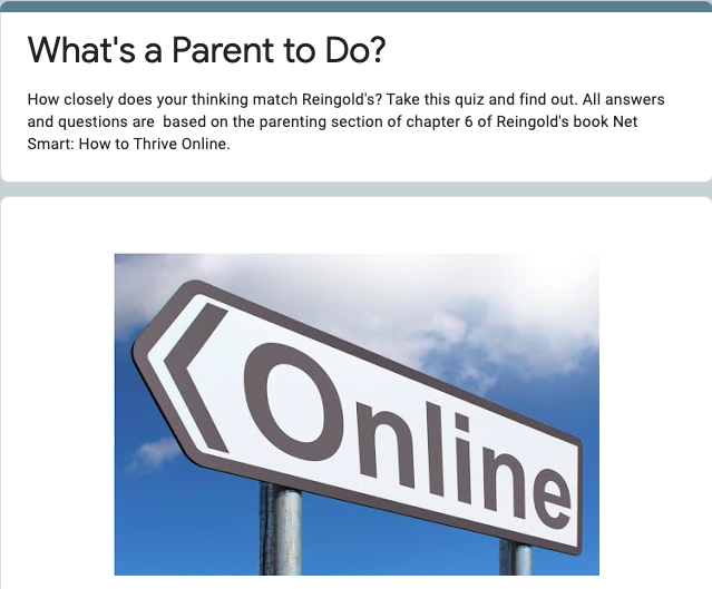 Screenshot of google form titled What's a Parent to Do?"